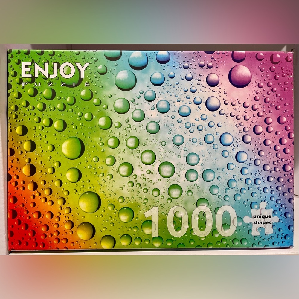 Enjoy 1000-piece "Rainbow Fizz" (or "Rainbow Drops") jigsaw puzzle NEW & SEALED